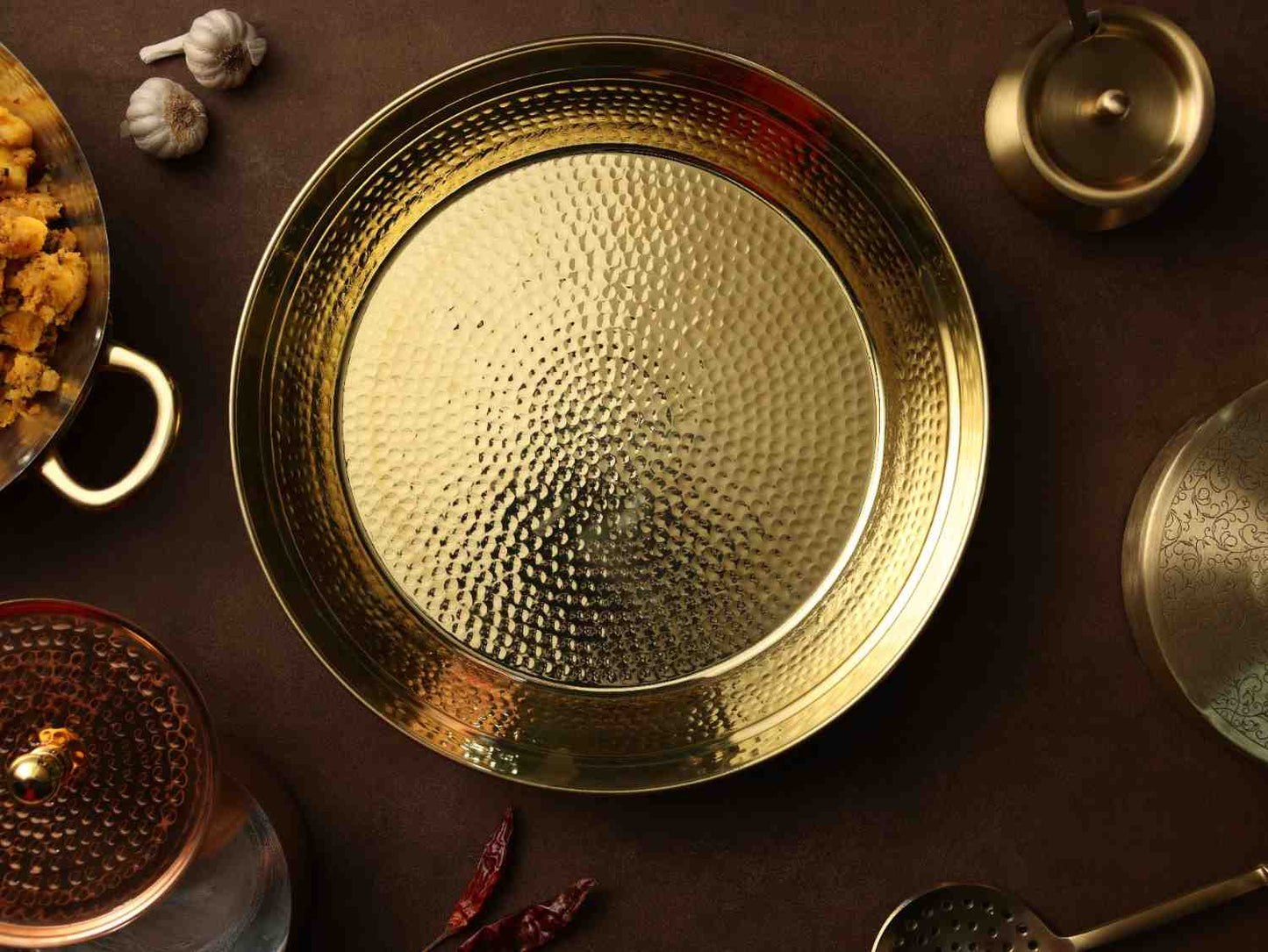 100% Pure Brass Paraat for Atta Kneading • Durable & Easy to Clean (पीतल का परात)