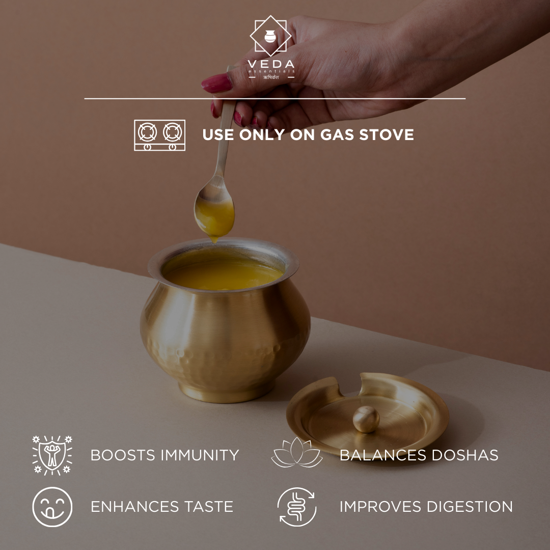 Pure Brass Ghee Pot with Tin Coating (पीतल का घी पॉट)