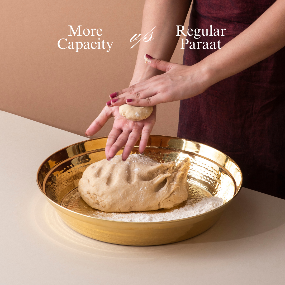 100% Pure Brass Paraat for Atta Kneading • Durable & Easy to Clean (पीतल का परात)