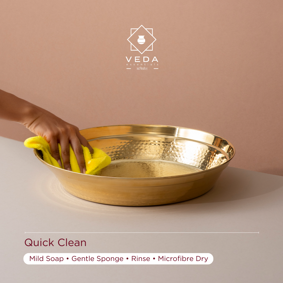 100% Pure Brass Paraat for Atta Kneading • Durable & Easy to Clean (पीतल का परात)