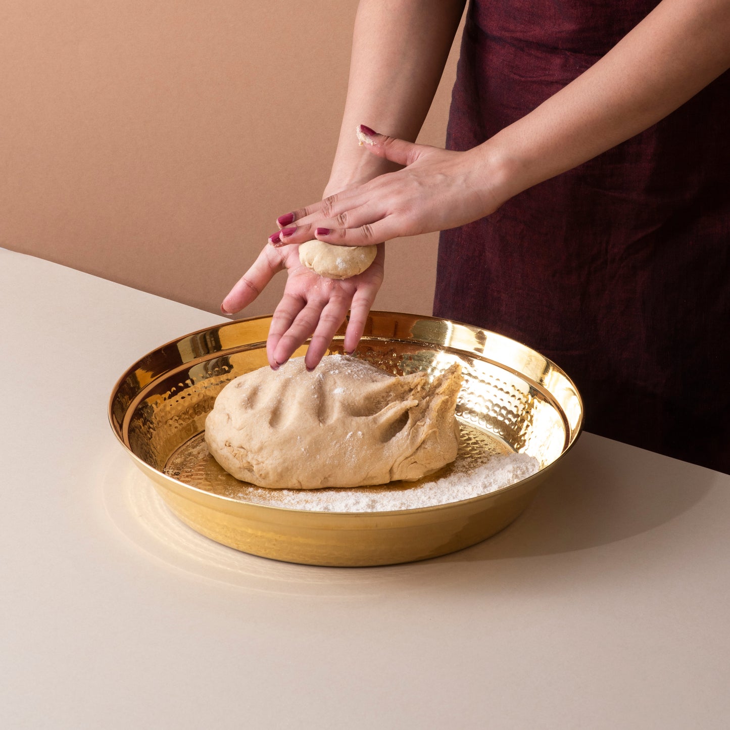 100% Pure Brass Paraat for Atta Kneading • Durable & Easy to Clean (पीतल का परात)