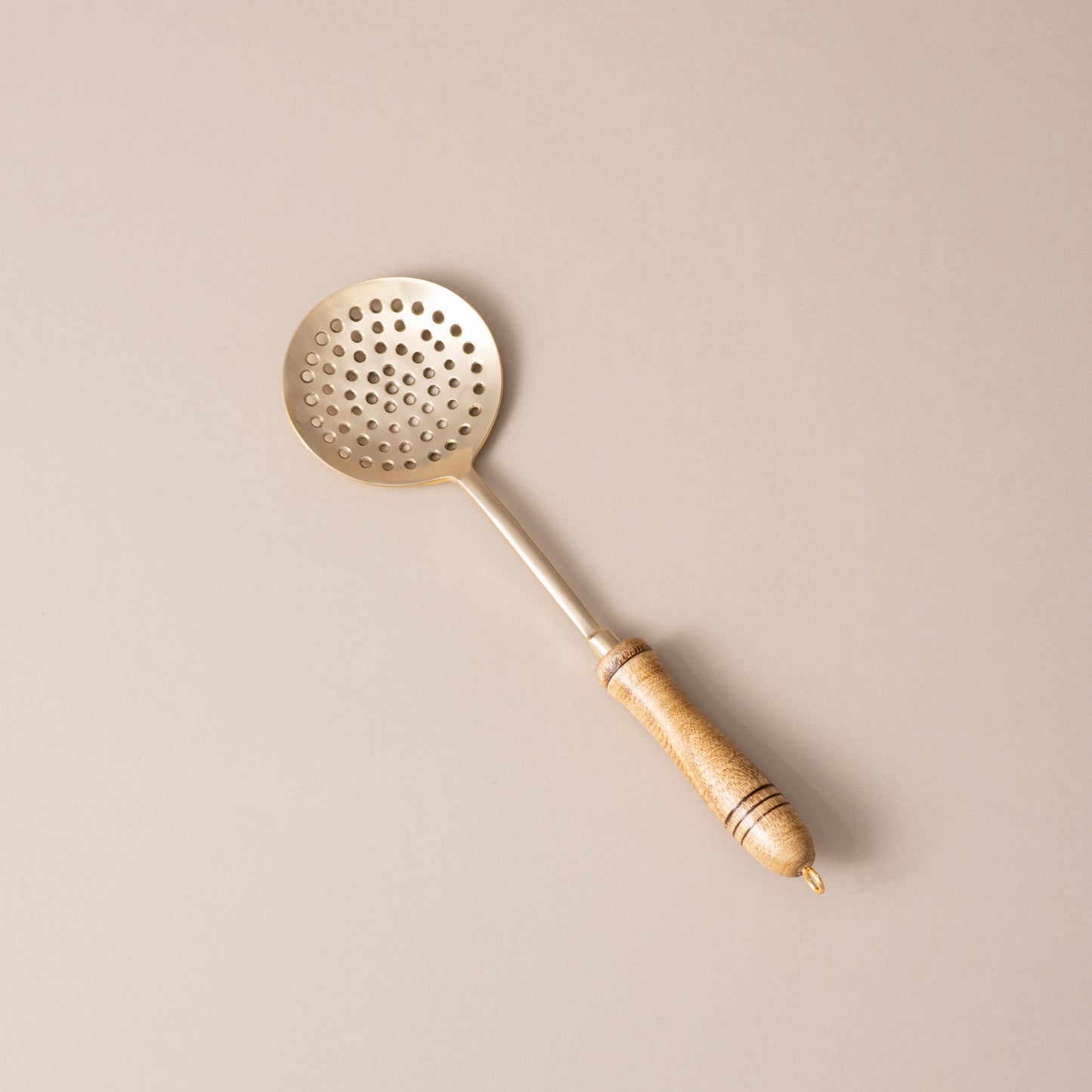 5-Piece Handcrafted Pure Brass Ladle Set • Durable & Heat-Resistant Wooden Handles (पीतल के करछुल सेट)