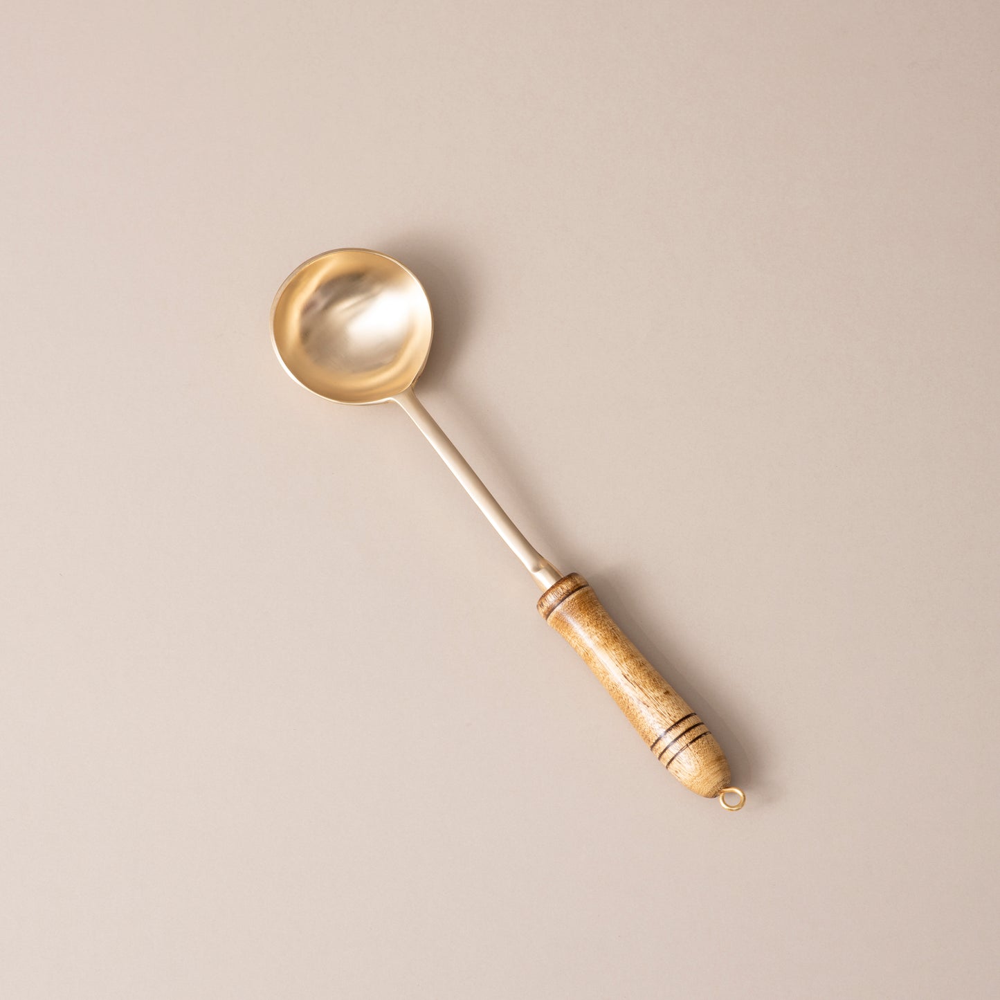 5-Piece Handcrafted Pure Brass Ladle Set • Durable & Heat-Resistant Wooden Handles (पीतल के करछुल सेट)
