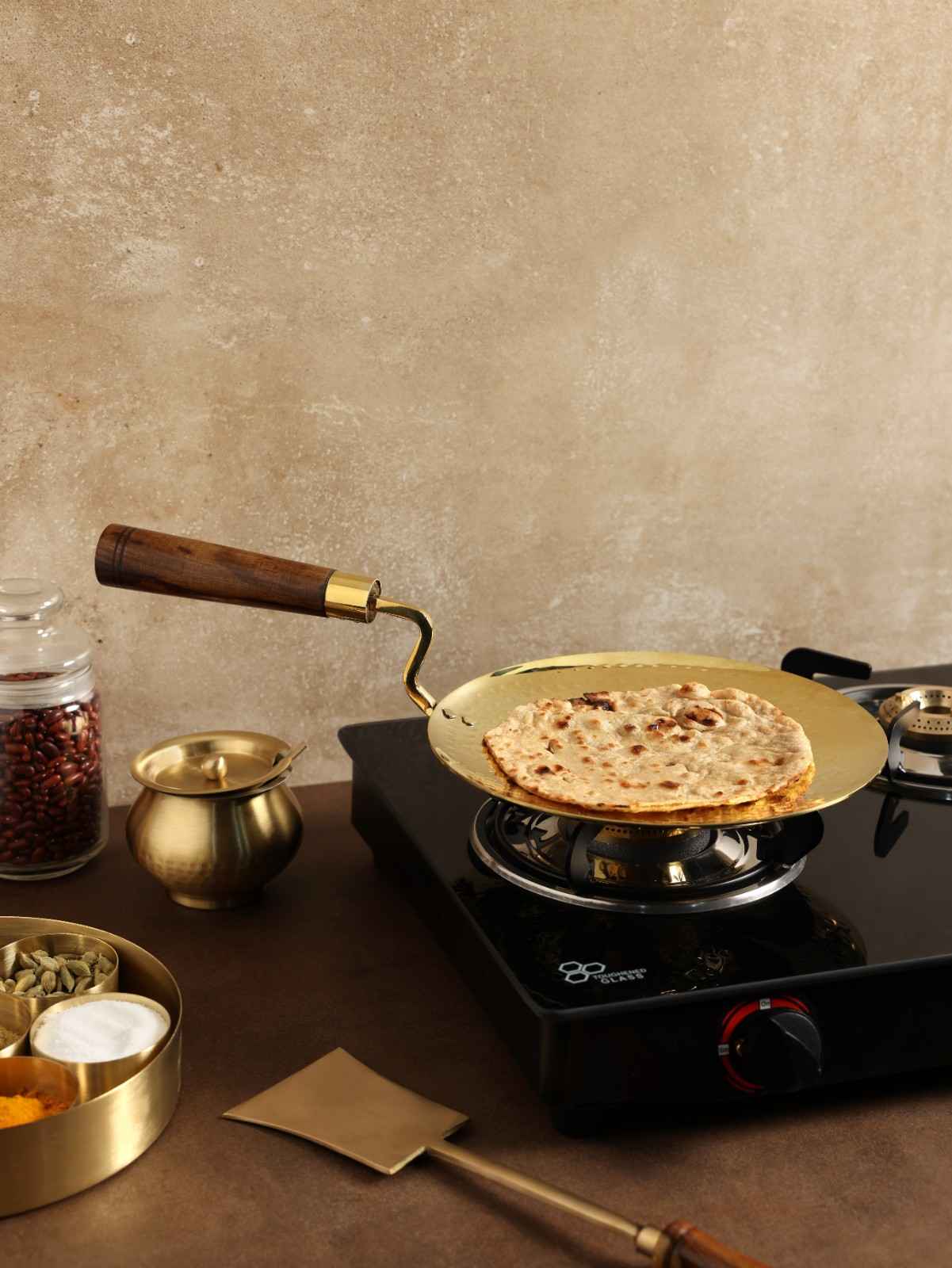 Traditional Brass Tawa | Authentic Dining Collection | 25.5 cm