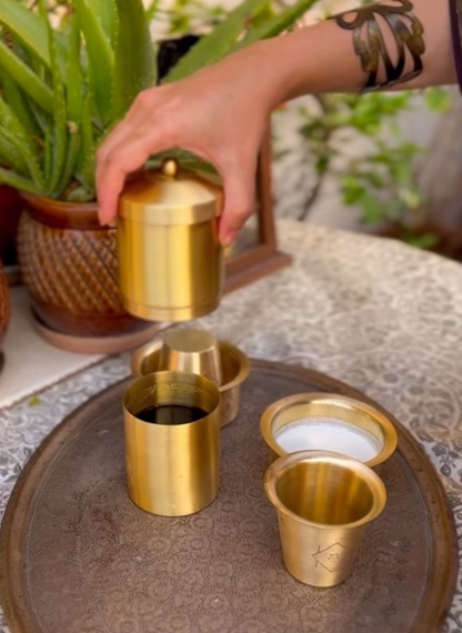 Handcrafted Brass Drip Coffee Brewer • South Indian Filter Coffee Experience (पीतल का कॉफ़ी मेकर)