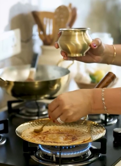 Traditional Brass Tawa | Authentic Dining Collection | 25.5 cm