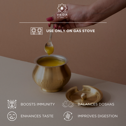Pure Brass Ghee Pot with Tin Coating (पीतल का घी पॉट)