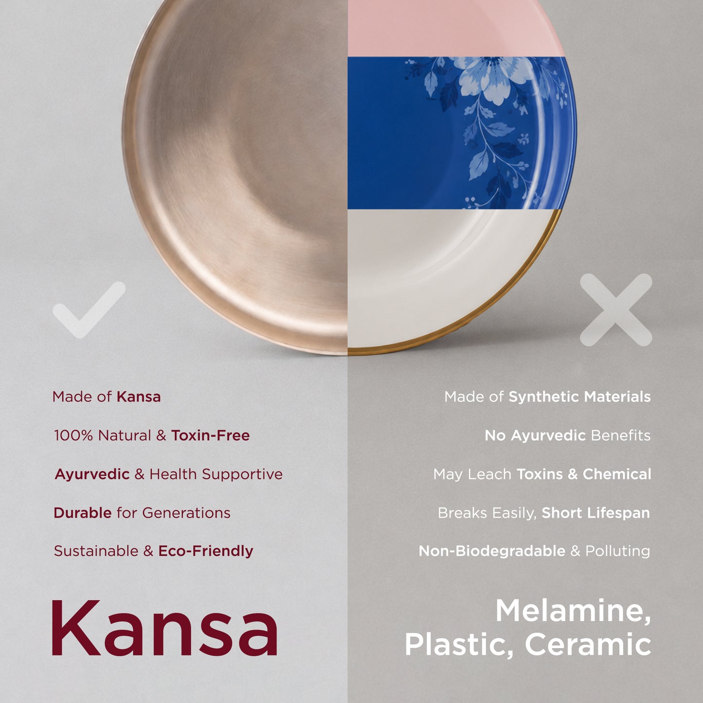 36-Piece Kansa Dinner Set • Serves 6 • Thali Size - 11.5" • Antique Matte Finish • 100% Lead Free (कांसे का डिनर सेट) | Total Weight: ~10 kg