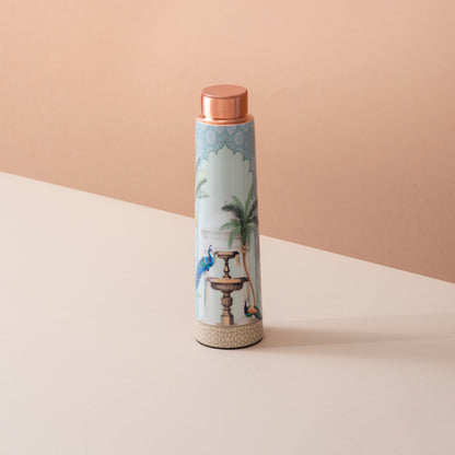 Handcrafted Pure Copper Water Bottle with Print