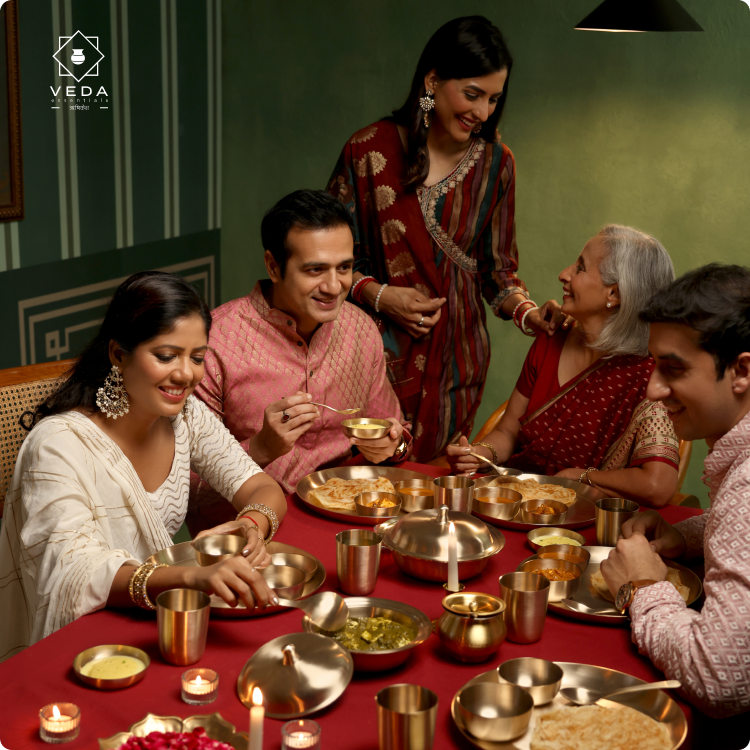Kansa Dinner Set • 5 Designs • Serves 1 or 6 • Matte Finish • Thali Size - 11.5" • 100% Lead Free (कांसे का डिनर सेट)