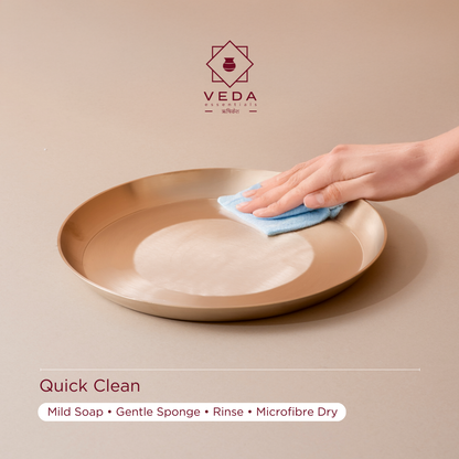 6-Piece Pure & Authentic Kansa Dinner Set • Matte Finish • Serves 1 • 11.5" Thali • 100% Lead-Free (कांसे का डिनर सेट)