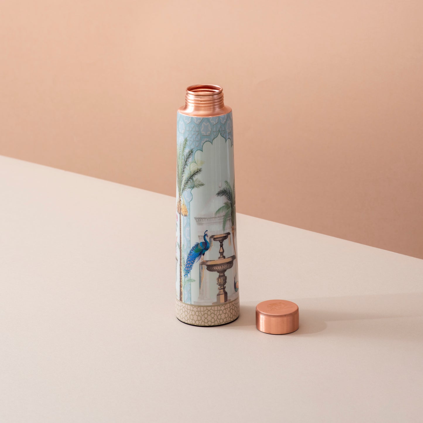 Handcrafted Pure Copper Water Bottle with Print