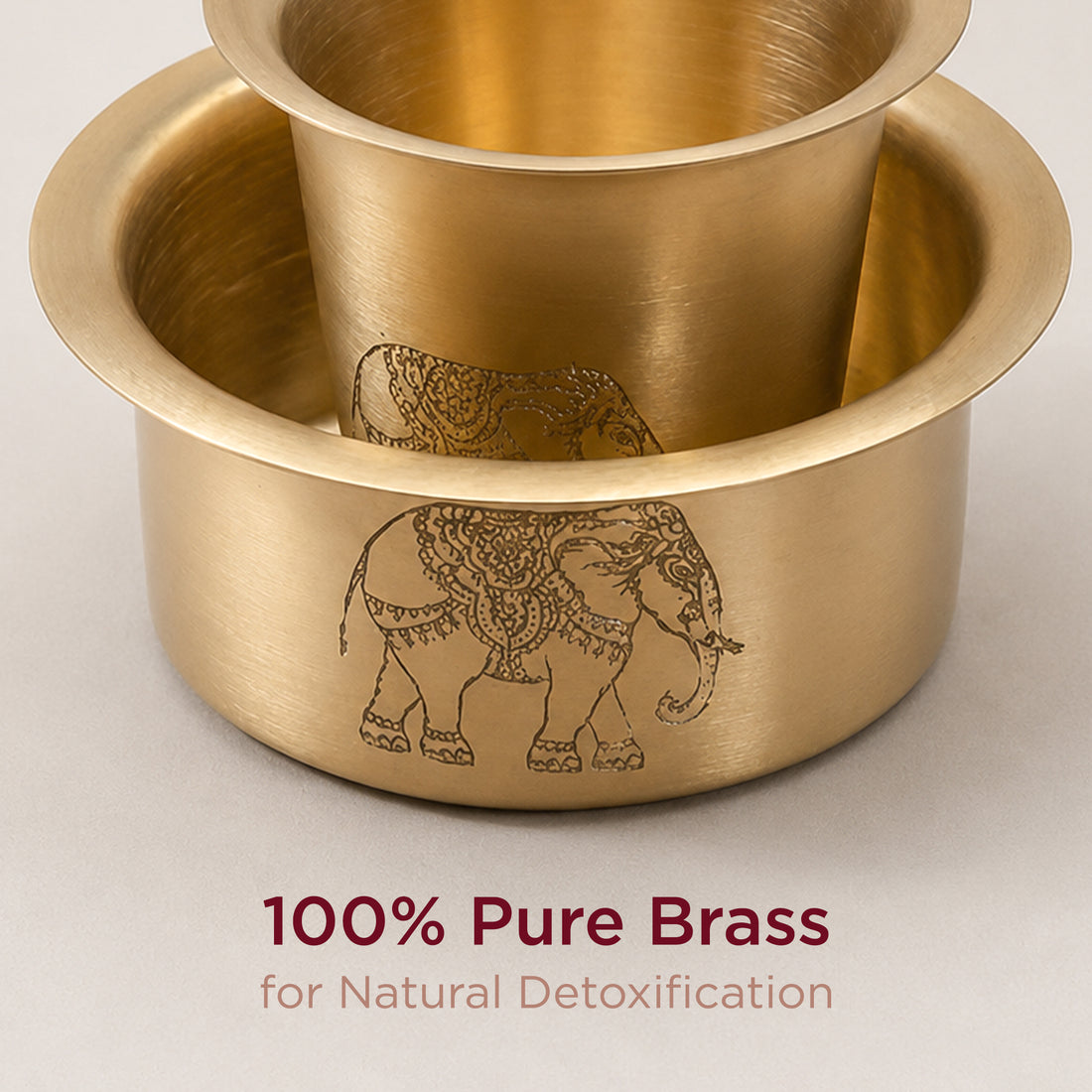 Traditional South Indian Brass Filter Coffee Tumbler Set | Brass Cup and Dabra