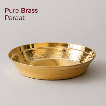 100% Pure Brass Paraat for Atta Kneading • Durable & Easy to Clean (पीतल का परात) | Total Weight: ~1.3 kg