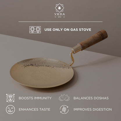 Traditional Brass Tawa | Authentic Dining Collection | 25.5 cm