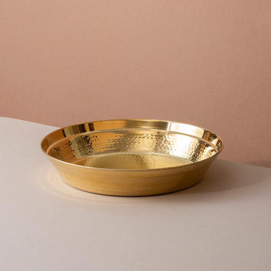 100% Pure Brass Paraat for Atta Kneading • Durable & Easy to Clean (पीतल का परात)