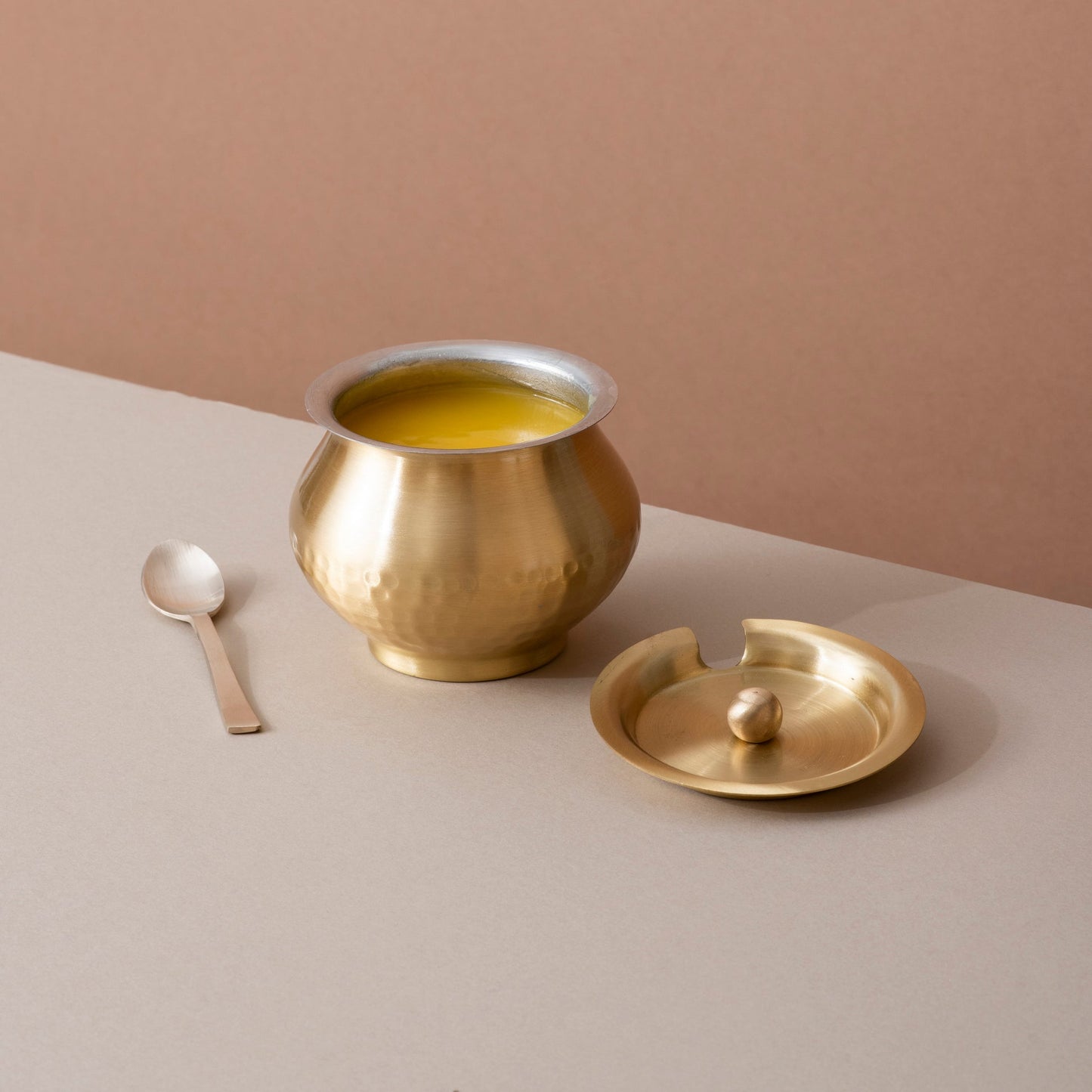 Pure Brass Ghee Pot with Tin Coating (पीतल का घी पॉट)