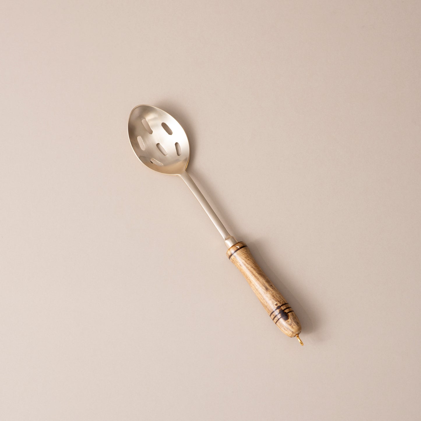 5-Piece Handcrafted Pure Brass Ladle Set •  Durable & Heat-Resistant Wooden Handles (पीतल के करछुल सेट)