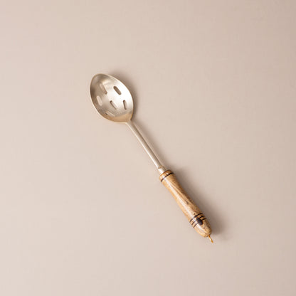 5-Piece Handcrafted Pure Brass Ladle Set •  Durable & Heat-Resistant Wooden Handles (पीतल के करछुल सेट)