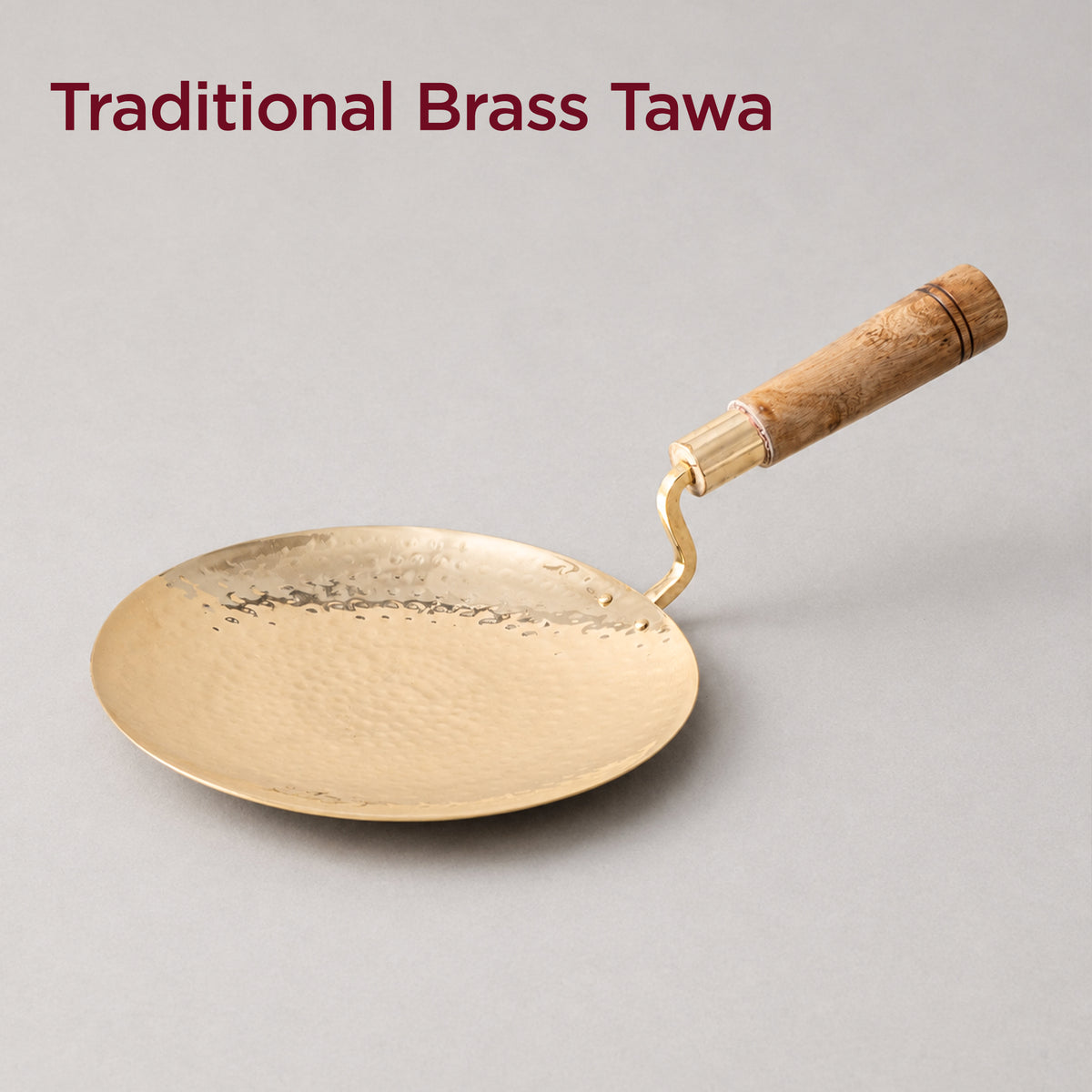 Traditional Brass Tawa | Authentic Dining Collection | 25.5 cm | Total Weight: ~1 kg