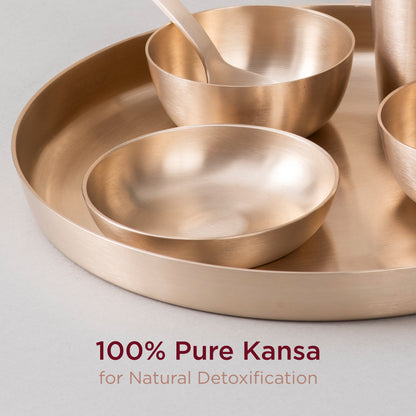 11.5" Kansa Dinner Set • Matte Finish • Thali Size - 11.5" • 100% Lead-Free (कांसे का डिनर सेट)