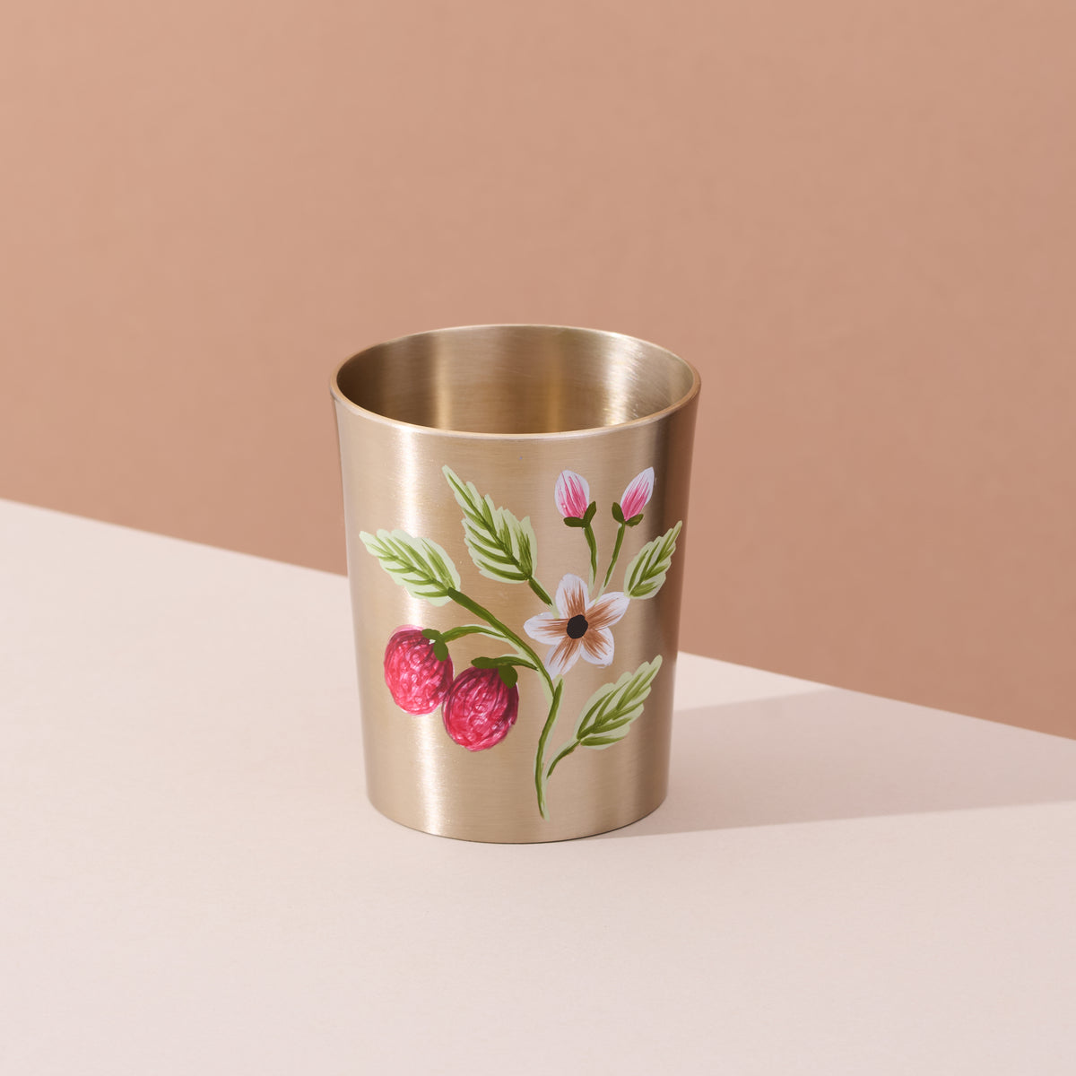 Hand-painted kansa dinner set – Berry & Floral