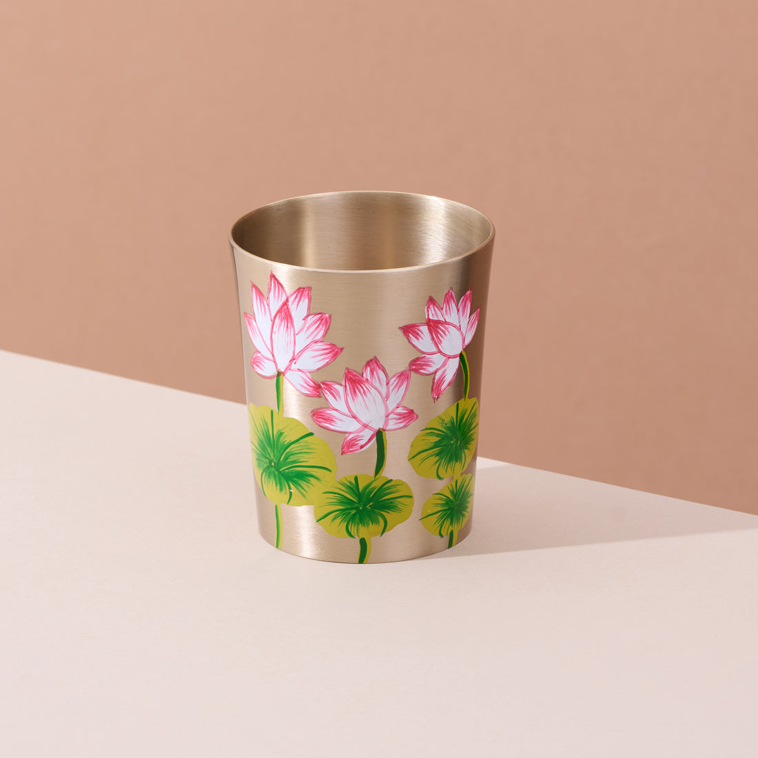 Hand-painted kansa dinner set – Lotus & Dragonfly