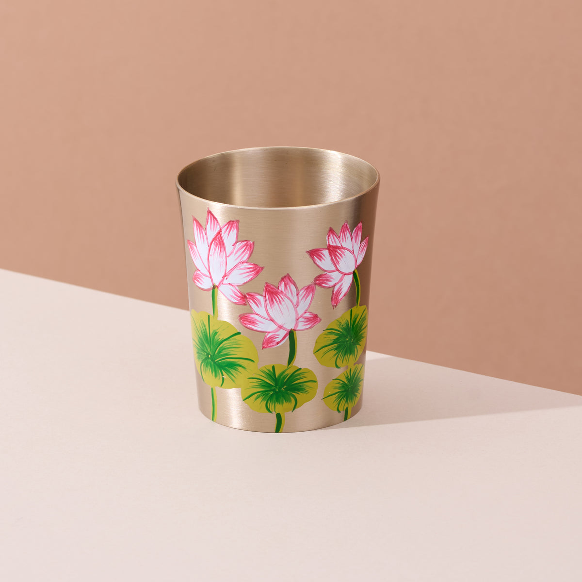 Hand-painted kansa dinner set – Lotus & Dragonfly