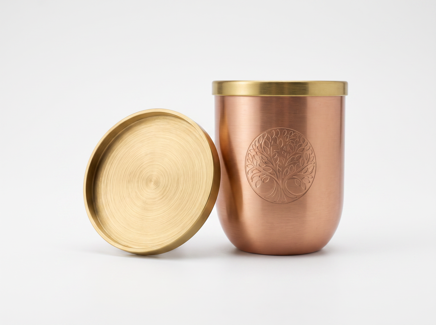 Handcrafted Copper Cup with Lid