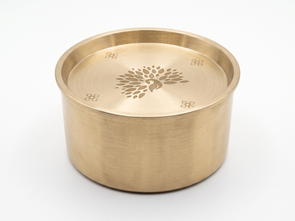 Handcrafted Brass Dry Fruit Soaking Bowl with Lid