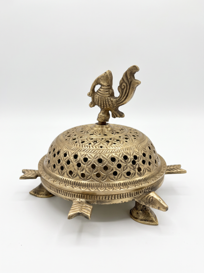 Handcrafted Brass Peacock Loban Burner (Lobaandan)