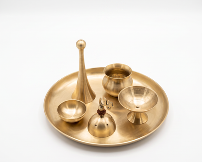Premium Brass Pooja Thali Set