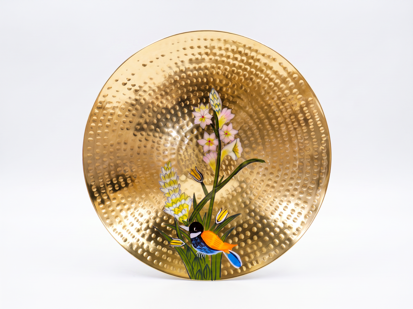 10-inch Hand-Painted Brass Platter